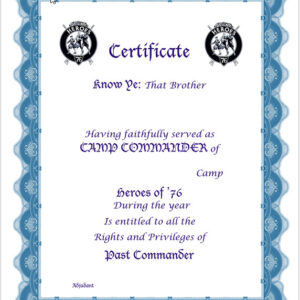 Past Commander Certificate
