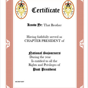 Past President Certificate