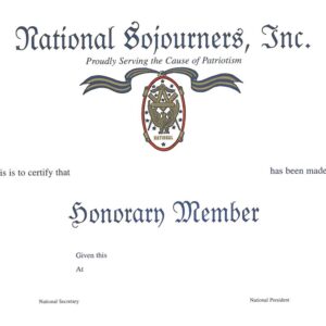 Honorary Member Certificate