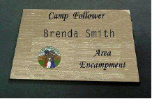 Camp Follower Name Badge