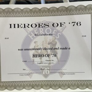 Hero of ‘76 Certificate